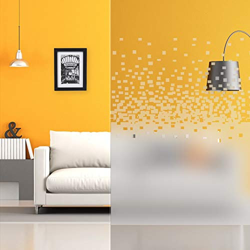 DIMEXACT Selbstklebende Dekorfolie mit Motiven für Fenster, Abgestufte Pixel, Breite 1,52 m, Rolle