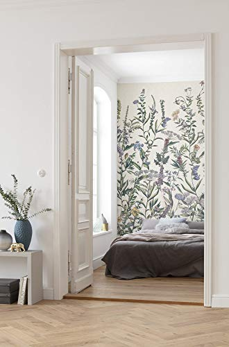 Komar Vlies Fototapete Flowering Herbs - Größe: 200 x 250 cm - 4 Bahnen, Bahnbreite 50 cm - Pflanzen, Tapete, Dekoration, Wandtapete, Wandbild, Wandbelag, Designtapete - X4-1011