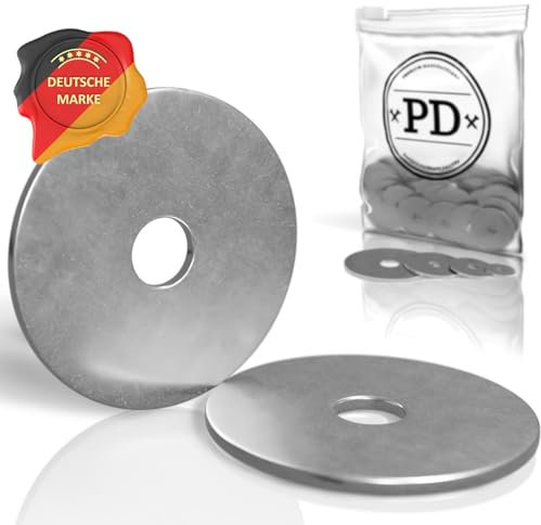 PD® Rondelle corpo M10 x 40 (rondelle ad alette) | Rondelles in acciaio inox A2 V2A | Rondelle acciaio inox Spessori con diametro esterno extra large | 25 pezzi