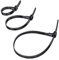 KabelDirekt Fascette riutilizzabili, 7,4mm x 100, 150, 200mm, Fascette fermacavo Multiuso riapribili e richiudibili, 3x40 pz, Nylon Flessibile, Nero, Top Series