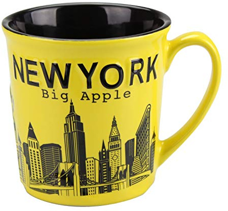 Torkia - New York Big Apple City Skyline Jumbo Ceramic Mugs - 12oz (Yellow)