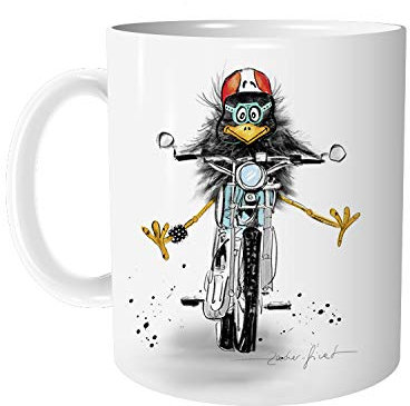 Kaffeebecher Motorradfahrer - Lustige Tasse - Kaffeetasse für Motorrad Fans u Biker - auch als personalisierte Tasse - Geschenk für Papa, Mann & Freund - von zAcheR-fineT