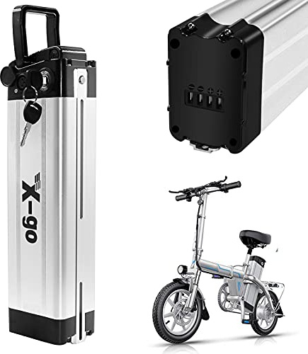 X-go 36V Ebike Battery 10Ah 10.4AH Lithium Li-ion Folding Bike Replacement Battery Pack for 350W 250W Electric Bicycles Motor with Charger (36V 10AH 4pin)