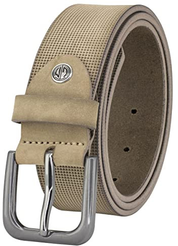 LINDENMANN Leder-Gürtel Herren 40 mm Vollrind taupe, Farbe/Color:beige, Size US/EU:Bundweite 85 cm Gesamtlänge 100 cm W 33.5 M