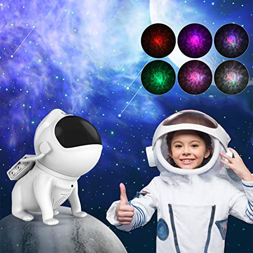 IRON JF Sternenhimmel Projektor Weltraum-Hund Projektors, Galaxie Projektor Lampe Geschenke Schlafzimmer Dekoration, mit Fernbedienung/Timer/Lautsprecher/Weißes Rauschen