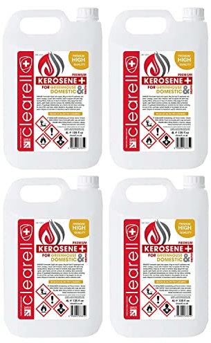 Clearell 16L | Pack of 4 | 16 Litres Premium Quality Kerosene Paraffin Heater Heating Oil Fuel | Compliant to BS2869C2