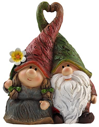 Blue Whale Gifts Mr and Mrs - Statuetta ornamentale da giardino con coppia di gnomi, 22 cm