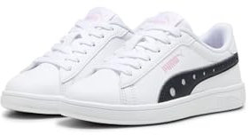PUMA Smash 3.0 Dance Party PS Sneaker, White Black-Pink Lilac, 34 EU