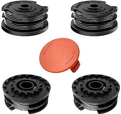 Viilich 4 Stücke Fadenspulen Kompatibel mit Bosch Rasentrimmer AdvancedGrassCut 36 ART 30-36 LI ART 24 ART 24+ ART 27 ART 27+ ART 30 ART 30+,Ersatzfadenspule für F016800351(4 Spulen + 1 Kappe)
