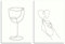 MJ-Graphics - Poster Set One-Line-Art Wohnzimmer & Schlafzimmer Love Wine Boho Kunst 2 Wandbilder Din A3 Wanddeko ohne Bilderrahmen