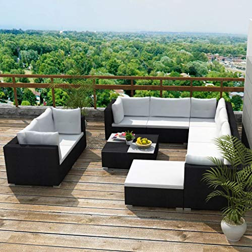 Festnight Rattan Lounge Gartenmöbel Set Gartenlounge Loungemöbel Terrasse Terrassenmöbel Outdoor Sofa Ecklounge Gartensofa Garten Loungeset Sitzgruppe Sitzgarnitur