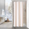 MitoVilla Pink Waffle Small Stall Shower Curtain 36 x 72, Half Size Fabric Narrow Shower Curtains for Bathroom Decor, 36 inch Weighted Shower Curtain Set with Plastic Hooks, Blush Pink
