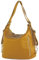 modamoda de T249 Damen Rucksack Schultertasche 2 in 1 aus Leder handmade in Italy, Farbe:Senfgelb