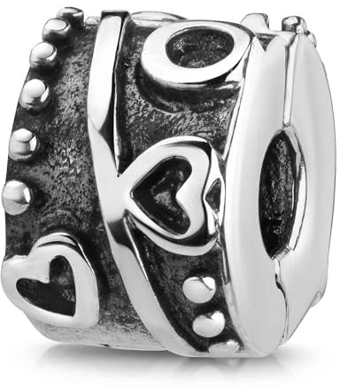 MATERIA by Matthias Wagner Beads Stopper Clip Silber 925 - Damen Charm Anhänger Herz 1358