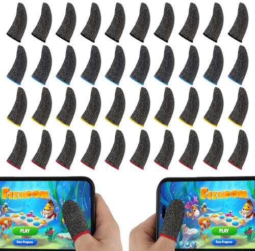 Tyqour 40 Stück Finger Sleeves Thumb Sleeve for Gaming PUBG Finger Sleeve Fingerschutz Finger Handschuhe PUBG Mobile Gaming Finger Sleeve Daumenhülsen Fingerabdeckung für Touchscreen Spiel Mobile