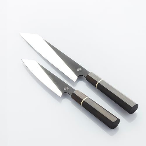 Frank Haasnoot Cuchillos de Chef | Juego de Cuchillos Japoneses | 22 y 16 cm | Mejor Cuchillo Santoku | Cuchillo de Cocina Profesional & Cuchillo para Pelar | Estuche de Cuchillos| Acero Inoxidable