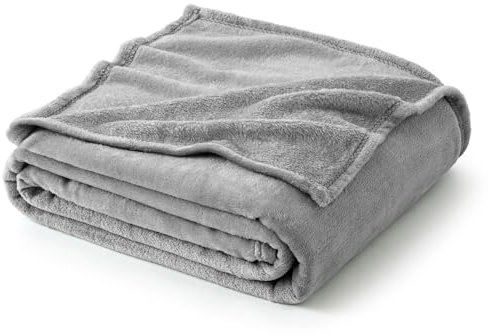 EMEMA Kuscheldecke Fleecedecke Flanell Decke Fleecedecke Wohndecken Couchdecke Flauschig Überwurf Mikrofaser Tagesdecke Sofadecke Blanket Für Bett Sofa Schlafzimmer 150x200 cm Hellgrau
