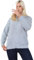STAR FASHION Women's Cable Knit Zip Through Jumper Long Sleeve Cardigan Ladies Collared Neck Knitwear Zipper Cardigan 2 Pockets Pullover Silver Grey 16-18