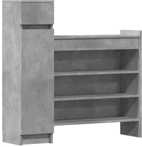 vidaXL Schuhschrank Betongrau 100,5x28x100 cm Holzwerkstoff