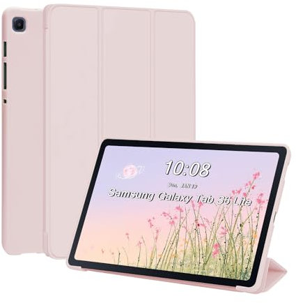 FANSONG Tablet Case for Samsung Galaxy S6 Lite Case 10.4 inch 2024 2022 2020,Smart Cover for SM-P620 P625 P610 P615 P613 P619 with Auto Wake/Sleep Stand Slim Hard Shell(Pink)