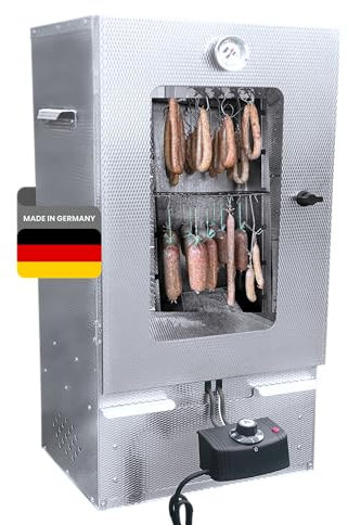NOWOSmoker Edelstahl Räucherofen Spitzenqualität Made in Germany - Elektrischer Räucherschrank - 80cm Smoker Warm- & Kalträuchern - Optional Holz/Gas - Räucherkammer mit viel Zubehör