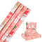 HBell Weihnachts-Geschenkpapierrolle, 4 Rollen, rosa Weihnachts-Geschenkpapier, 43 cm x 3 m, für Weihnachten, Neujahr, Party, festliche Dekorationen (Rosa-Weihnachten)