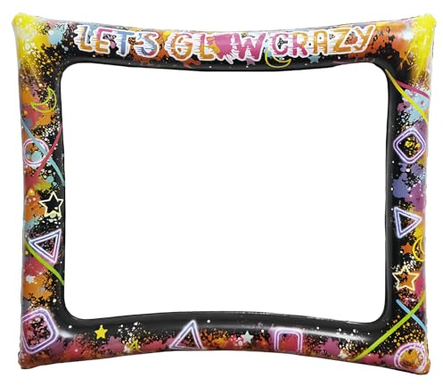 Leuchten Aufblasbarer Fotorahmen,Fotobox Accessoires Selfie Bilderrahmen Aufblasbare Fotorahmen Große,Photo Booth Selfie Rahmen Ideal für Festivitäten,Party Zubehör für Erwachsene Kinder