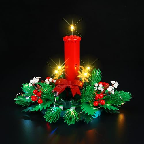 cooldac LED-Licht Kit Kompatibel mit Lego Christmas Table Decoration, LED Beleuchtungsset Kompatibel mit Lego Weihnachtsgesteck 40743(nur Lichter,Keine Modelle)