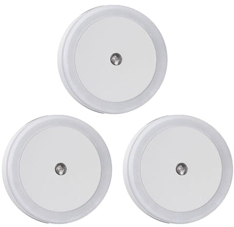 GERUI Lot de 3 veilleuses LED ambre avec capteur crépusculaire, prise de courant, économe en énergie - Pour éclairage de bébé, lecture de nuit, chambre à coucher, salle de bain, cuisine - Smart et
