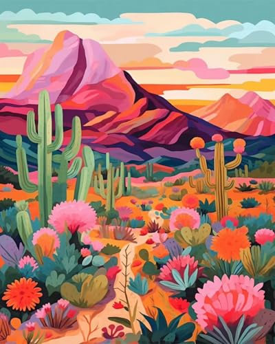 KAMIERFA Kit de Peinture par Numéro pour Adultes - Acryliques DIY avec Brosses et Peintures - Sans Cadre 40x50cm