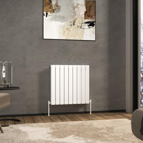 Royal Bathrooms Radiance White Horizontal Wall Mount Double Flat Panel Designer Radiators - 600 x 612mm
