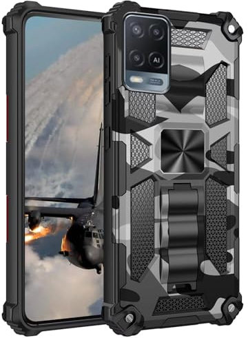 xinyunew Compatibile con Cover Oppo A54 4G/A55 5G Smartphone,Compatibile con Oppo A54 4G/A55 5G Cover Grado Militare Protezione Full Body : Case Antiurto 3 Strati (Nero)