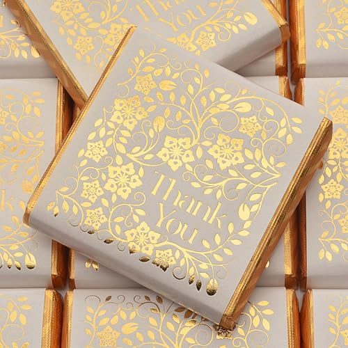 Wyeland Confectionery Thank You Gold Milk Chocolate Neapolitans (100 Chocolates, White/Gold)