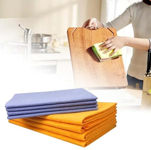 Saugfähiges Miracle Shammy, Miracle Reinigungstuch, ultra-saugfähig, wiederverwendbar, Vlies-Wunder-Reinigungstücher, Cozy Home Shammy, Mehrzweck-Reinigungstücher (8 Stück)