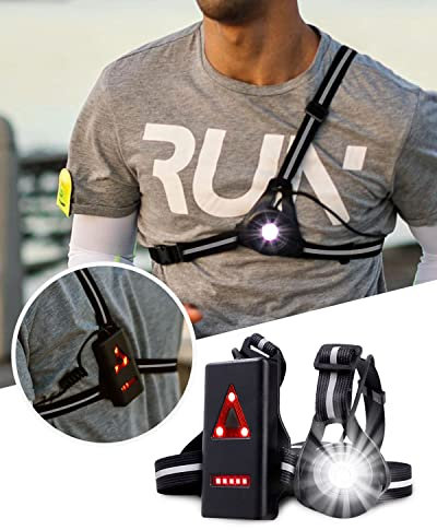 Lampe Frontale Rechargeable USB pour Course à Pieds avec Éclairage LED de 500 Lumens, Angle Réglable à 90 Degrés, et 3 Modes. Lampe Pectorale Étanche, Idéale pour les Activités Sportives en Plein Air