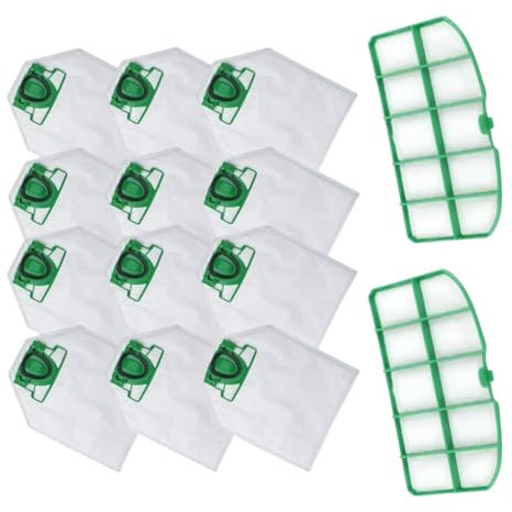 KIT - 12 Sacchetti Folletto Vk200 Vk220s Compatibili + 2 Filtro Motore - Sacchetti Aspirapolvere Folletto In Microfibra, Ricambi Folletto