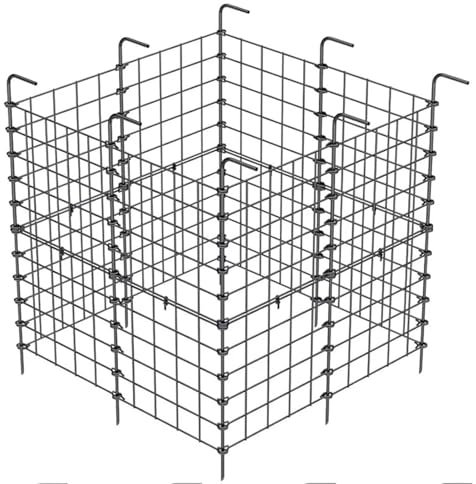 NJIEzhao Zaun Garten Dekorativer Gartenzaun for den Außenbereich, 61 cm beschichtete Umrandung aus Schmiedeeisen, klappbarer Abschnitt zur Absperrung von Blumenbeeten, Lattenkante(16 Pack 11ft)