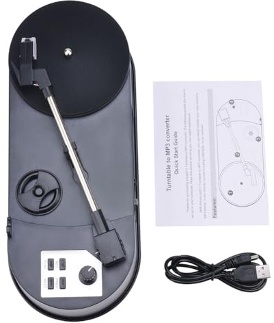 Fangxuee EZCAP613p 33/45RPM Turntable Vinyl Player Converter to Vinyl Music Disc Player Needle to TF Card/USB Turntable to MP3