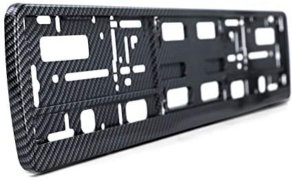 Nummernschildhalter Kennzeichenhalter Carbon Optik Schwarz Glanz 2 Stück