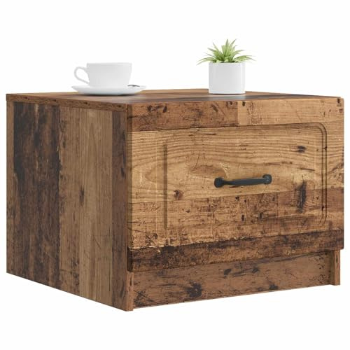 vidaXL Couchtisch mit Schubladen Altholz 49 x 50 x 37 cm Holzwerkstoff, Vintage rechteckiger Couchtisch, viel Stauraum, modern, multifunktional, luxuriöses Design