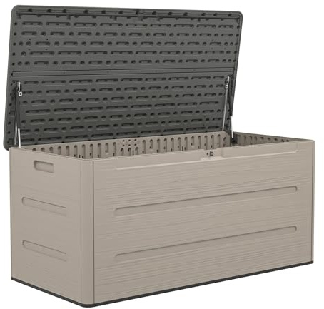 Garden Gear 700L Storage Chest Elite Series Outdoor Garden Storage Box Heavy Duty Weather Resistant HDPE Lockable Powder Coated Steel Frame