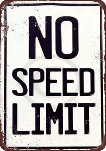 No Speed Limit Vintage Reproduktion Metall Schild 8 x 12