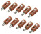 WITTKOWARE HO-Stecker/Zwergstecker mit 2,6mm Pin-Ø, Schraubanschluss, 10 Stück, braun