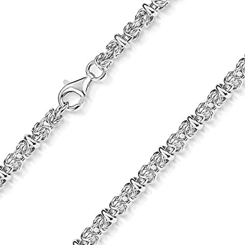 MATERIA Damen Halskette 45cm Königskette Silber 925-5mm Silberkette Kette Collier rhodiniert in Etui K77-45 cm