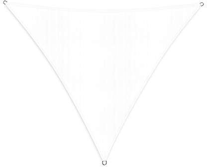 Lumaland Sonnensegel Dreieck | 3 x 3 x 3 Meter Wetterbeständiger Sonnenschutz inkl. Befestigungsseile | Terrasse, Garten & Balkon Schattenspender mit UV-Schutz [Weiß]