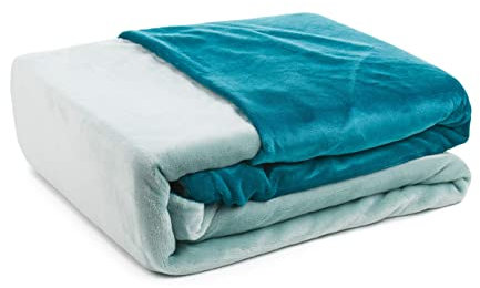 Gözze - Wendebettwäsche, Cashmere-Feeling, Bettbezug: 135 x 200 cm, Kissenbezug: 80 x 80 cm, Mikrofaser - Aqua/Petrol