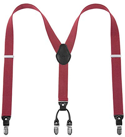 Lafayon Hosenträger Herren mit 4 Clips, Y-Back 3,5 cm Breit Hosenträger Heavy Duty Verstellbar und Elastisch mit Starken Metallclips