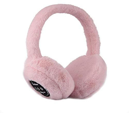 Bluetooth Ear Warmers,Foldable Musical Bluetooth Earmuffs, Built-In HD Speakers And Microphone,Wireless Music Ear Warmer for Winter Outdoor Sports,Pink