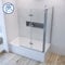 AQUABATOS® Eck Duschtrennwand Duschabtrennung Duschwand Glas für Badewanne faltbar Duschfaltwand Badewannenaufsatz 100 x 140 cm mit Seitenwand 75 x 140 cm aus 5 mm ESG Echtglas Nano-Beschichtung