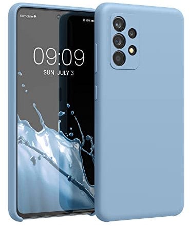 kwmobile Hülle kompatibel mit Samsung Galaxy A52 / A52 5G / A52s 5G Hülle - Silikon Handy Case - Handyhülle weiche Oberfläche - kabelloses Laden - Taubenblau